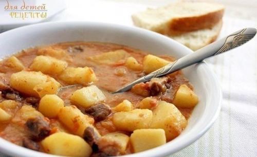 Картошечка, тушенная с мясом (как в д/садике.