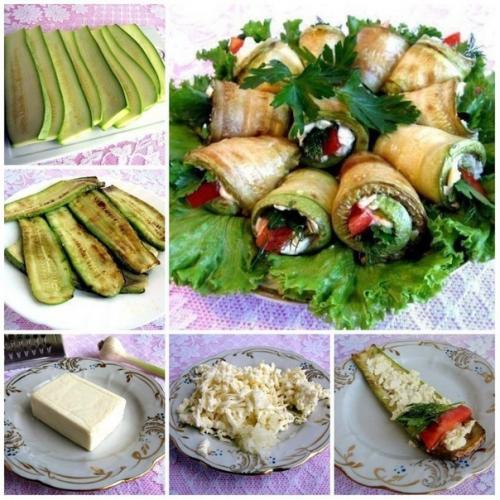 Рулетики из кабачков. Рулетики из кабачков.