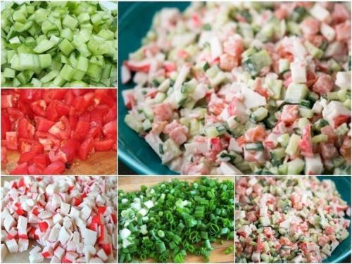 Салат Море.  Салат получается вкусным, хрустящим и очень сочным.