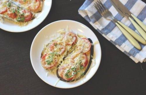 Баклажаны под помидорами с сыром. 06